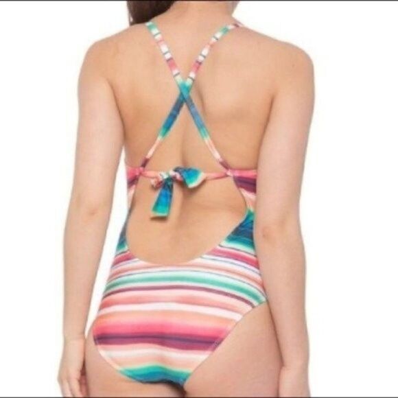 La Blanca Solar stripe Mio one piece swimsuit Medium BoxA - Picture 2 of 6